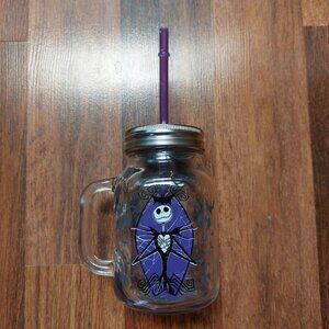 Disney The Nightmare Before Christmas JACK SKELLINGTON 21 Oz Glass Mason Jar